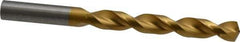 Guhring - 17/32" 130° High Speed Steel Jobber Drill - TiN Finish, Right Hand Cut, Parabolic Flute, Straight Shank, 6-5/16" OAL, Standard Point - Eagle Tool & Supply