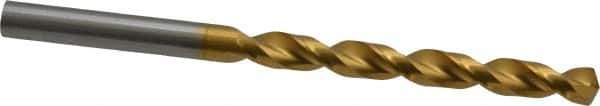 Guhring - Letter I 130° High Speed Steel Jobber Drill - TiN Finish, Right Hand Cut, Parabolic Flute, Straight Shank, 4-9/32" OAL, Standard Point - Eagle Tool & Supply
