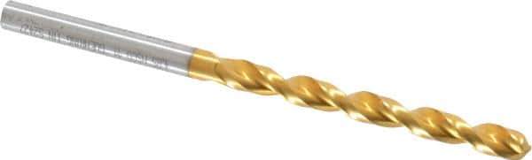 Guhring - #11 130° Cobalt Jobber Drill - TiN Finish, Right Hand Cut, Parabolic Flute, Straight Shank, 3-3/8" OAL, Standard Point - Eagle Tool & Supply