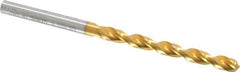 Guhring - #11 130° Cobalt Jobber Drill - TiN Finish, Right Hand Cut, Parabolic Flute, Straight Shank, 3-3/8" OAL, Standard Point - Eagle Tool & Supply