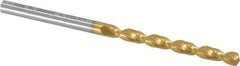 Guhring - #21 130° Cobalt Jobber Drill - TiN Finish, Right Hand Cut, Parabolic Flute, Straight Shank, 2-15/16" OAL, Standard Point - Eagle Tool & Supply