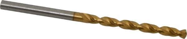 Guhring - #24 130° Cobalt Jobber Drill - TiN Finish, Right Hand Cut, Parabolic Flute, Straight Shank, 2-15/16" OAL, Standard Point - Eagle Tool & Supply
