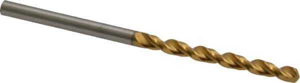 Guhring - #30 130° Cobalt Jobber Drill - TiN Finish, Right Hand Cut, Parabolic Flute, Straight Shank, 2-9/16" OAL, Standard Point - Eagle Tool & Supply