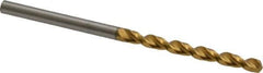 Guhring - #30 130° Cobalt Jobber Drill - TiN Finish, Right Hand Cut, Parabolic Flute, Straight Shank, 2-9/16" OAL, Standard Point - Eagle Tool & Supply