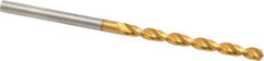 Guhring - #31 130° Cobalt Jobber Drill - TiN Finish, Right Hand Cut, Parabolic Flute, Straight Shank, 2-9/16" OAL, Standard Point - Eagle Tool & Supply