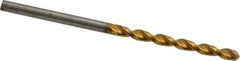 Guhring - #34 130° Cobalt Jobber Drill - TiN Finish, Right Hand Cut, Parabolic Flute, Straight Shank, 2-13/32" OAL, Standard Point - Eagle Tool & Supply