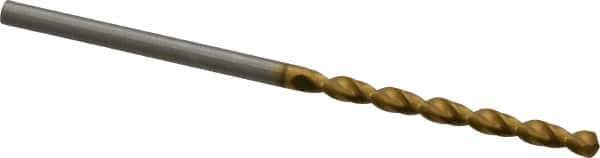 Guhring - #46 130° Cobalt Jobber Drill - TiN Finish, Right Hand Cut, Parabolic Flute, Straight Shank, 1-15/16" OAL, Standard Point - Eagle Tool & Supply