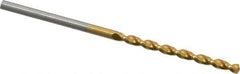 Guhring - #51 130° Cobalt Jobber Drill - TiN Finish, Right Hand Cut, Parabolic Flute, Straight Shank, 1-11/16" OAL, Standard Point - Eagle Tool & Supply
