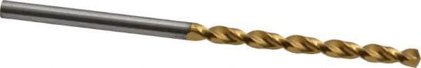 Guhring - 7/64" 130° Cobalt Jobber Drill - TiN Finish, Right Hand Cut, Parabolic Flute, Straight Shank, 2-13/32" OAL, Standard Point - Eagle Tool & Supply