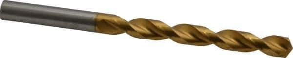 Guhring - 3/8" 130° Cobalt Jobber Drill - TiN Finish, Right Hand Cut, Parabolic Flute, Straight Shank, 133mm OAL, Standard Point - Eagle Tool & Supply