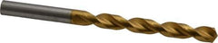 Guhring - 3/8" 130° Cobalt Jobber Drill - TiN Finish, Right Hand Cut, Parabolic Flute, Straight Shank, 133mm OAL, Standard Point - Eagle Tool & Supply
