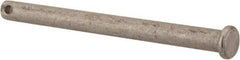Made in USA - 1/4" Pin Diam, 3" OAL, Standard Clevis Pin - 3/32" Hole, 2-29/32" Usable Length, Uncoated Stainless Steel - Eagle Tool & Supply