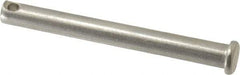 Made in USA - 5/16" Pin Diam, 3" OAL, Standard Clevis Pin - 9/64" Hole, 2-55/64" Usable Length, Uncoated Stainless Steel - Eagle Tool & Supply