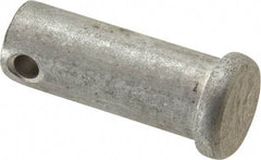 Made in USA - 1/2" Pin Diam, 1-1/4" OAL, Standard Clevis Pin - 5/32" Hole, 1-3/32" Usable Length, Uncoated Stainless Steel - Eagle Tool & Supply
