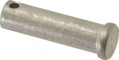 Made in USA - 1/2" Pin Diam, 1-3/4" OAL, Standard Clevis Pin - 5/32" Hole, 1-19/32" Usable Length, Uncoated Stainless Steel - Eagle Tool & Supply