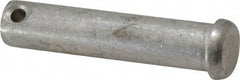 Made in USA - 1/2" Pin Diam, 2-1/4" OAL, Standard Clevis Pin - 5/32" Hole, 2-3/32" Usable Length, Uncoated Stainless Steel - Eagle Tool & Supply