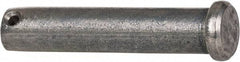 Made in USA - 5/8" Pin Diam, 3" OAL, Standard Clevis Pin - 5/32" Hole, 2-27/32" Usable Length, Uncoated Stainless Steel - Eagle Tool & Supply