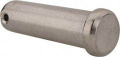 Made in USA - 3/4" Pin Diam, 2-1/2" OAL, Standard Clevis Pin - 5/32" Hole, 2-11/32" Usable Length, Uncoated Stainless Steel - Eagle Tool & Supply
