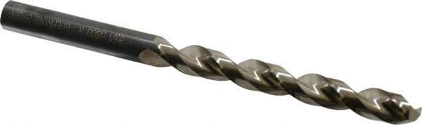 Guhring - Letter R 130° Cobalt Jobber Drill - Bright Finish, Right Hand Cut, Parabolic Flute, Straight Shank, 4-29/32" OAL, Standard Point - Eagle Tool & Supply