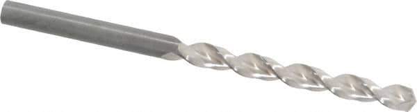 Guhring - 5.1mm 130° Cobalt Jobber Drill - Bright Finish, Right Hand Cut, Parabolic Flute, Straight Shank, 3-3/8" OAL, Standard Point - Eagle Tool & Supply