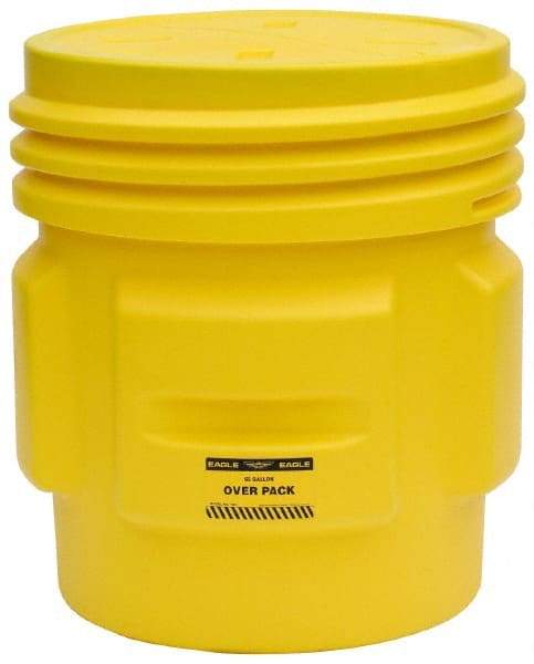 Eagle - 65 Gallon Closure Capacity, Screw On Closure, Yellow Overpack - 30 Gallon Container, Polyethylene, 660 Lb. Capacity, UN 1H2/X300/S Listing - Eagle Tool & Supply