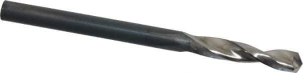 Guhring - #25 130° Parabolic Flute High Speed Steel Screw Machine Drill Bit - Bright Finish, Right Hand Cut, 55/64" Flute Length, 2-11/64" OAL, Standard Point, Straight Shank - Eagle Tool & Supply