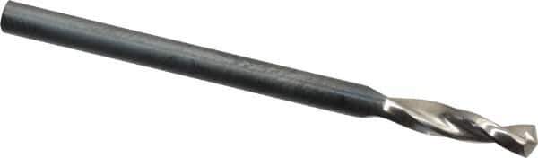 Guhring - #37 130° Parabolic Flute High Speed Steel Screw Machine Drill Bit - Bright Finish, Right Hand Cut, 9/16" Flute Length, 1-11/16" OAL, Standard Point, Straight Shank - Eagle Tool & Supply
