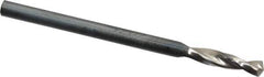 Guhring - #37 130° Parabolic Flute High Speed Steel Screw Machine Drill Bit - Bright Finish, Right Hand Cut, 9/16" Flute Length, 1-11/16" OAL, Standard Point, Straight Shank - Eagle Tool & Supply