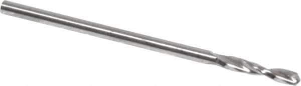 Guhring - 1/16" 130° Parabolic Flute High Speed Steel Screw Machine Drill Bit - Bright Finish, Right Hand Cut, 25/64" Flute Length, 1-11/32" OAL, Standard Point, Straight Shank - Eagle Tool & Supply