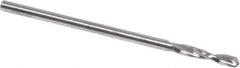 Guhring - 1/16" 130° Parabolic Flute High Speed Steel Screw Machine Drill Bit - Bright Finish, Right Hand Cut, 25/64" Flute Length, 1-11/32" OAL, Standard Point, Straight Shank - Eagle Tool & Supply