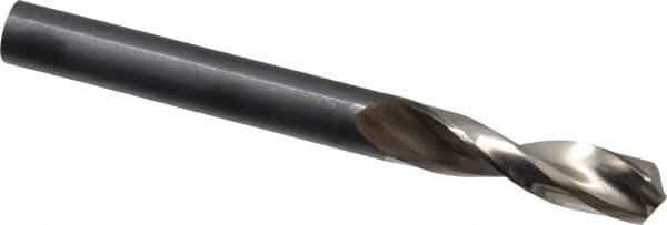 Guhring - 9/32" 130° Parabolic Flute High Speed Steel Screw Machine Drill Bit - Bright Finish, Right Hand Cut, 1-11/32" Flute Length, 2-29/32" OAL, Standard Point, Straight Shank - Eagle Tool & Supply