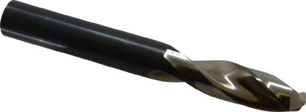 Guhring - 7/16" 130° Parabolic Flute High Speed Steel Screw Machine Drill Bit - Bright Finish, Right Hand Cut, 1-27/32" Flute Length, 3-3/4" OAL, Standard Point, Straight Shank - Eagle Tool & Supply
