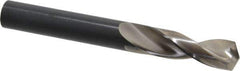 Guhring - 15/32" 130° Parabolic Flute High Speed Steel Screw Machine Drill Bit - Bright Finish, Right Hand Cut, 2" Flute Length, 4-1/32" OAL, Standard Point, Straight Shank - Eagle Tool & Supply