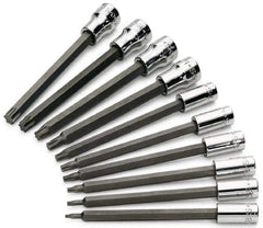 SK - 10 Piece 1/4 & 3/8" Drive Torx Bit Socket Set - T8 to T50 Torx - Eagle Tool & Supply