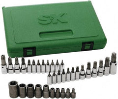 SK - 35 Piece 1/4, 3/8 & 1/2" Drive Torx Bit Socket Set - T7 to T60 Torx - Eagle Tool & Supply
