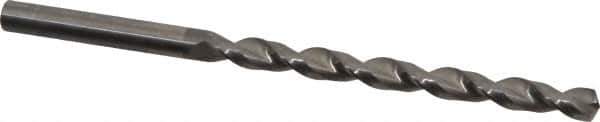 Guhring - #7 130° Solid Carbide Jobber Drill - Bright Finish, Right Hand Cut, Parabolic Flute, Straight Shank, 3-5/8" OAL, Standard Point - Eagle Tool & Supply