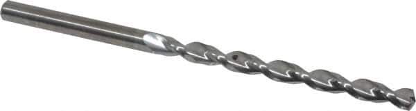 Guhring - #18 130° Solid Carbide Jobber Drill - Bright Finish, Right Hand Cut, Parabolic Flute, Straight Shank, 82.55mm OAL, Standard Point - Eagle Tool & Supply