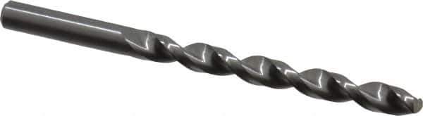 Guhring - Letter N 130° Solid Carbide Jobber Drill - Bright Finish, Right Hand Cut, Parabolic Flute, Straight Shank, 4-3/8" OAL, Standard Point - Eagle Tool & Supply