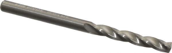 Guhring - #28 150° Solid Carbide Jobber Drill - Bright Finish, Right Hand Cut, Spiral Flute, Straight Shank, 2-3/64" OAL, Standard Point - Eagle Tool & Supply