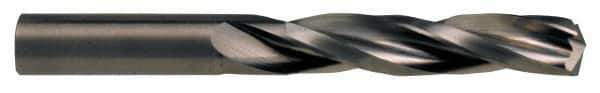 Kennametal - #7 150° Solid Carbide Jobber Drill - Bright Finish, Right Hand Cut, Spiral Flute, Straight Shank, 2-7/16" OAL, Notched Point - Eagle Tool & Supply