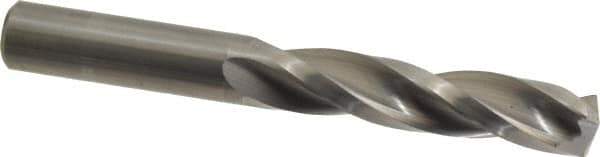 Guhring - 7/16" 150° Solid Carbide Jobber Drill - Bright Finish, Right Hand Cut, Spiral Flute, Straight Shank, 3-3/4" OAL, Standard Point - Eagle Tool & Supply
