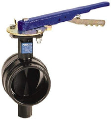 NIBCO - 2" Pipe, Grooved Butterfly Valve - Bare Stem Handle, Ductile Iron Body, Polyamide Seat, 300 WOG, EPDM Coated Ductile Iron Disc, Stainless Steel Stem - Eagle Tool & Supply