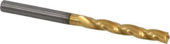 Guhring - 5/32" 150° Solid Carbide Jobber Drill - TiN Finish, Right Hand Cut, Spiral Flute, Straight Shank, 2-5/32" OAL, Standard Point - Eagle Tool & Supply