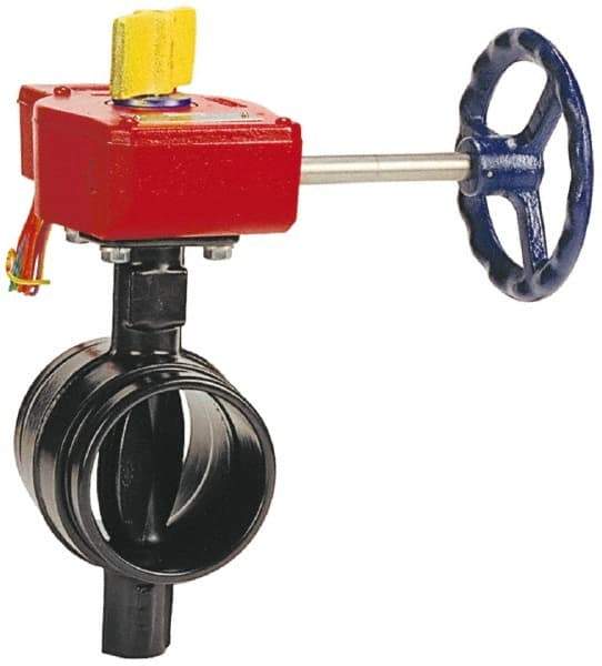 NIBCO - 2-1/2" Pipe, Grooved Butterfly Valve - Gear Handle, Ductile Iron Body, Polyamide Seat, 300 WOG, Buna-N Coated Ductile Iron Disc, Stainless Steel Stem - Eagle Tool & Supply