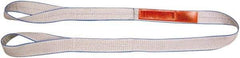 Lift-All - 18' Long x 2" Wide, 3,200 Lb Vertical Capacity, 1 Ply, Polyester Web Sling - 2,500 Lb Choker Capacity, Silver (Color) - Eagle Tool & Supply