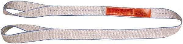 Lift-All - 8' Long x 1" Wide, 1,600 Lb Vertical Capacity, 1 Ply, Polyester Web Sling - 1,250 Lb Choker Capacity, Silver (Color) - Eagle Tool & Supply