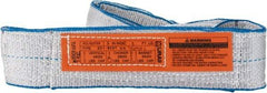 Lift-All - 3' Long x 3" Wide, 4,800 Lb Vertical Capacity, 1 Ply, Polyester Web Sling - 3,800 Lb Choker Capacity, Silver (Color) - Eagle Tool & Supply