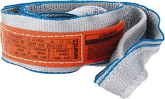 Lift-All - 4' Long x 3" Wide, 4,800 Lb Vertical Capacity, 1 Ply, Polyester Web Sling - 3,800 Lb Choker Capacity, Silver (Color) - Eagle Tool & Supply