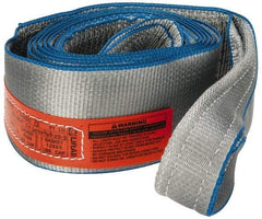 Lift-All - 12' Long x 4" Wide, 6,400 Lb Vertical Capacity, 1 Ply, Polyester Web Sling - 5,000 Lb Choker Capacity, Silver (Color) - Eagle Tool & Supply