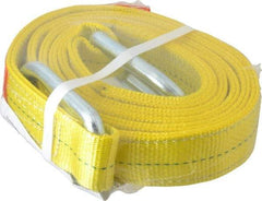 Lift-All - 10' Long x 2" Wide, 6,400 Lb Vertical Capacity, 2 Ply, Polyester Web Sling - 5,000 Lb Choker Capacity, Yellow - Eagle Tool & Supply